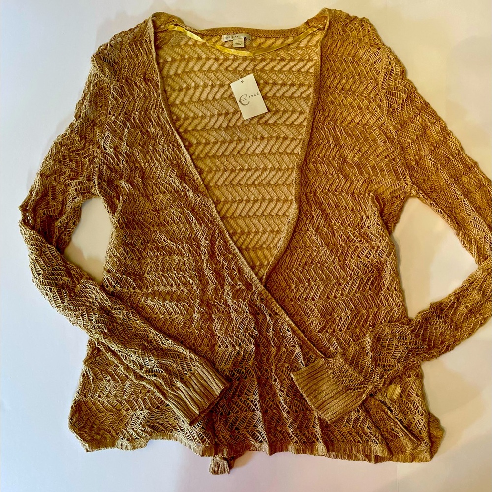 Est. 1946 Women's Brown Open-Knit Cardigan